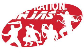 Restoration Ninjas logo mark in white and red