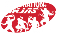 Restoration Ninjas logo mark in white and red smaller in footer